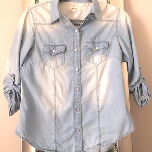 Vintage Denim Button Down Top Size L